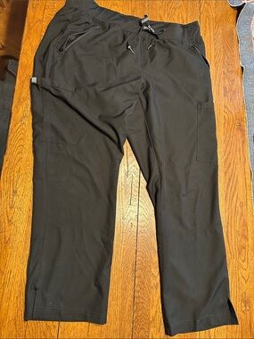Med Couture Large/petite black scrub Pants - Drawstring Waist